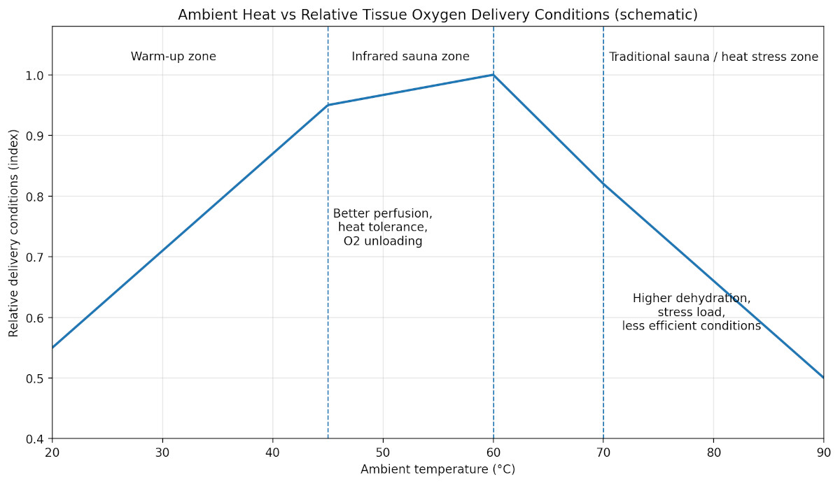 Ambient Heat vs Relative Tissue Oxygen Delivery Conditions
